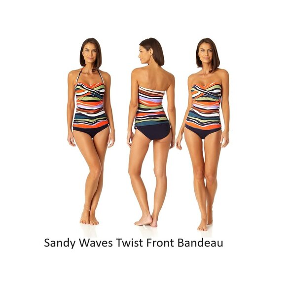 NWT Anne Cole Women's High Neck Tankini Top Multicolor Sizes XS-L $80 LLL255 - Picture 7 of 7